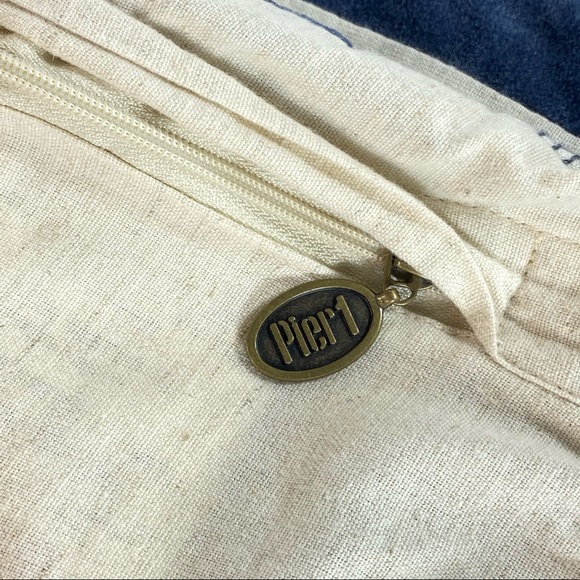 Pier 1 One Navy Velvet Striped Pillow Cover - Picture 5 of 5